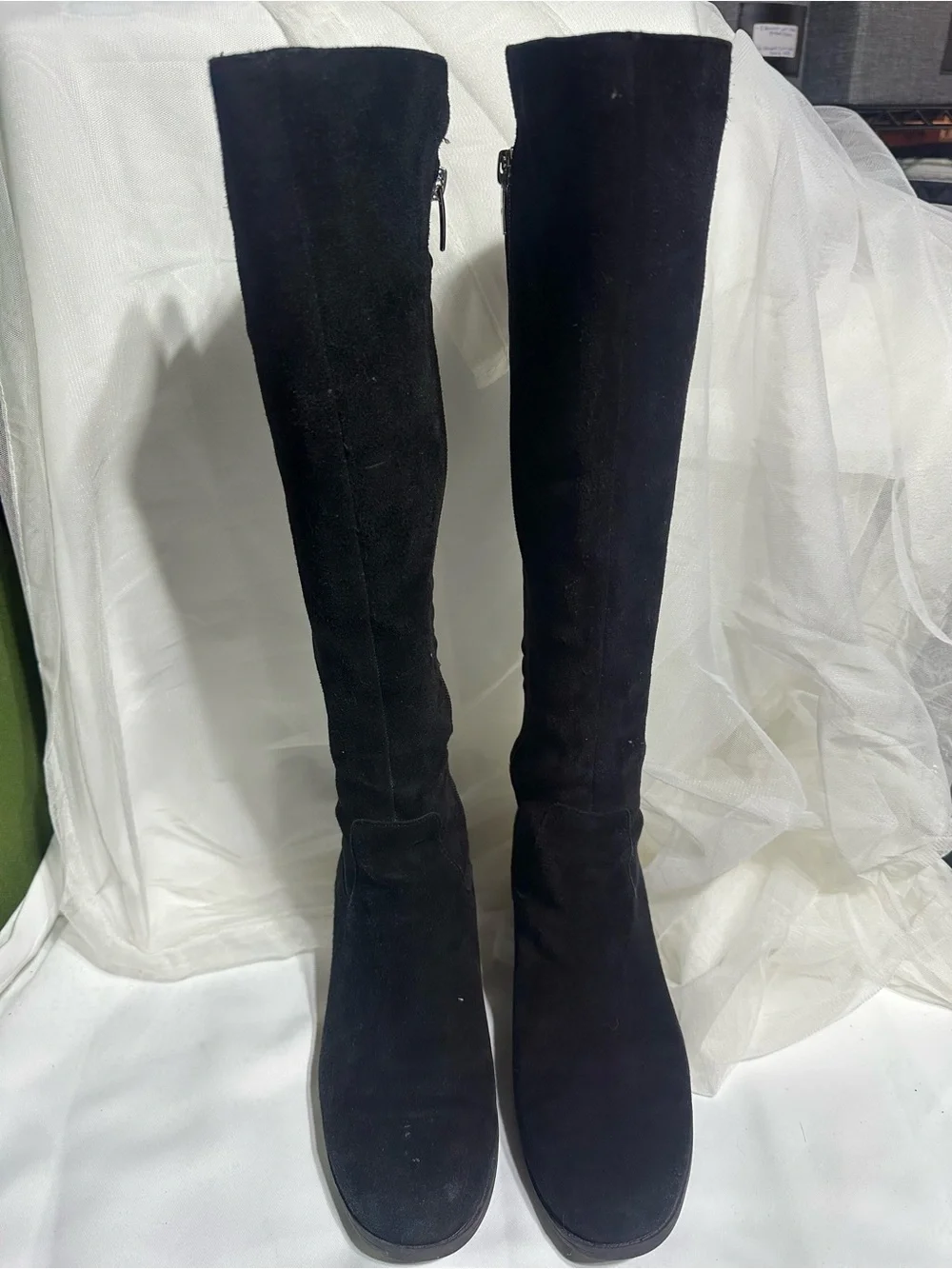Cole Haan Black Suede Over-the-Knee Stiletto Boots
